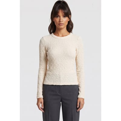 ARKET Iva Crincle Top Beige Größe: 32 | Longsleeves Outlet | Damen | Braun