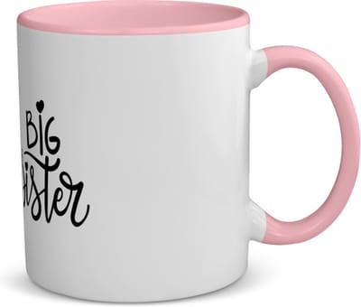 Akyol - big sister koffiemok - theemok - roze - Zus - oudere zus - cadeau - verjaardag - oudere zus - familie - 350 ML inhoud