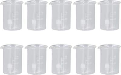 Glazen Bekers - Maatbekers Set - Experimenten Lab - Borosilicaatglas - 25ml Capaciteit - Transparant