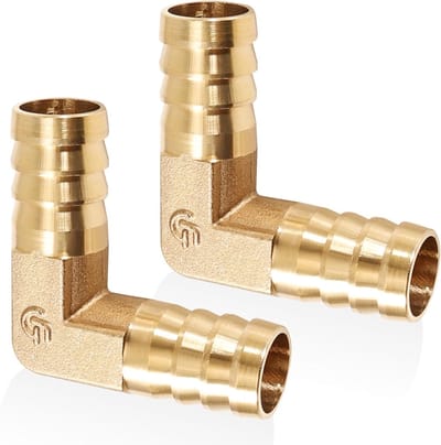 19mm messing slangadapter 90 graden bocht, buisconnector voor rechte hoekslangverbindingen, ideaal voor leidingen en waterafvoer