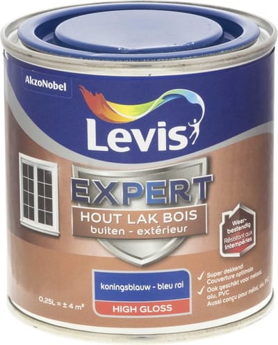 Levis - Expert Hout Lak Buiten High Gloss - Koningsblauw - 0,25 L