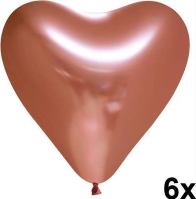 *** Geef je feest een sprankelende touch met Heble® - Chrome hart ballonnen Koper, 6 stuks, 30cm van Heble® ***