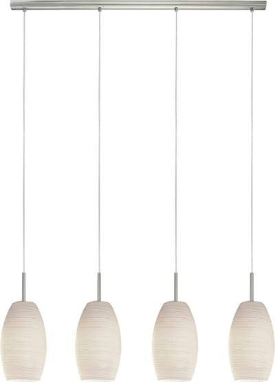 EGLO Batista 3 Hanglamp - E27 - 102 cm - Nikkel-Mat/Wit