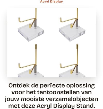 Dailygoods- Displaystand Verstelbare Zilveren Armen - Acryl/Metaal - Tentoonstellen van Kristallen/Fossielen - Stevig/Antislip - Geschikt voor Diverse Groottes - Versterkt Display-effect - Tentoonstellingsstandaard