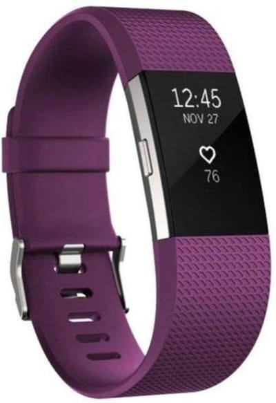 KELERINO. Siliconen polsbandje geschikt voor Fitbit Charge 2 Paars - Small