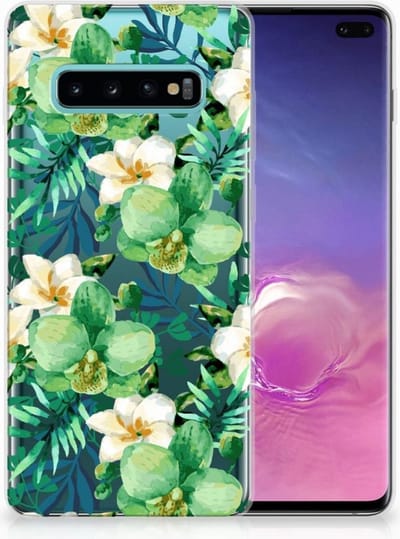 Samsung Galaxy S10 Plus TPU Case Orchidee Groen