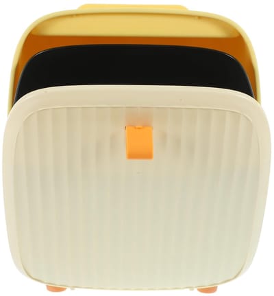 Bureau prullenbak - Kleine vuilnisbak - Netjes opruimen - Met deksel functie - 19.7 cm - Geel