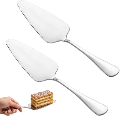 Taartschep van roestvrij staal, veelzijdige taartschep en taartschep, robuuste taartserveerder voor taarten, pizza's, lasagne, ideaal voor feestjes, restaurants en thuisbakken (zilver