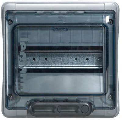 Vochtruimte verdeler - Zekeringkast opbouw - Elektrische distributie - IP65 IK09 bescherming - 8 modules - Grijs