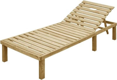 Zonneligstoel Hout - Strandbed Tuinligbed - Ontspannen Buiten - Verstelbare Rugleuning - Niet gespecificeerd - Houtkleur