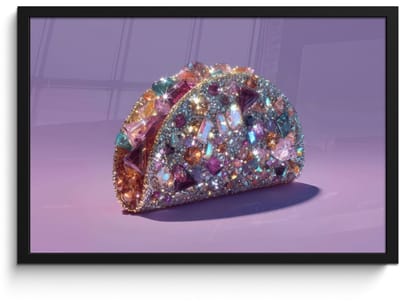 Poster in lijst - Fotolijst 60x40 cm - Posters - Edelstenen - Glitters - Paars - Kleurrijk - Posterlijst zwart - Decoratie - Wanddecoratie woonkamer - Muurdecoratie slaapkamer