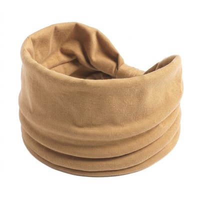 Beige elastische haarband dames en heren – brede stoffen haarband – rekbare sport en yoga haarband – unisex haar accessoire