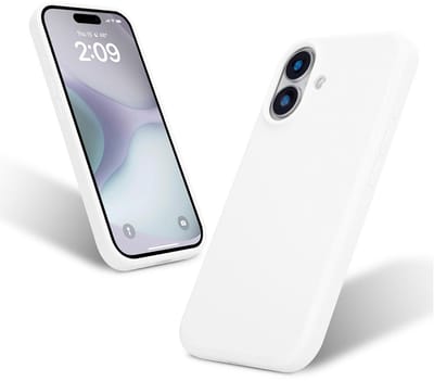 Liquid Silicone Hoesje geschikt voor iPhone 16 Plus - wit- Dagelijks gebruik - Duurzaam - Flexibel - Stijlvol en Comfortabel - Schokbestendig - Soft Touch Siliconen