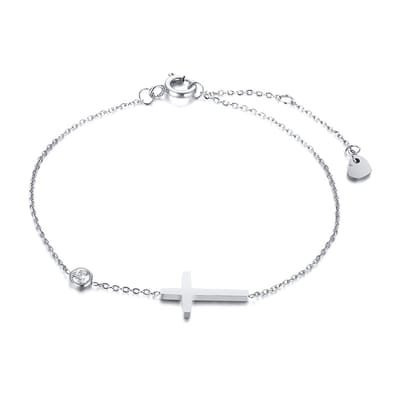 Sorprese armband - Crystal Cross - zilverkleurig - armband dames - cadeau - Model B