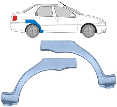 Reparatiepaneel achterspatbord voor Fiat Siena 1997-2001 / Links + Rechts / Set