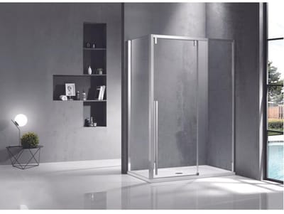 Marenza Neptune Douchecabine - 150x90cm - met schuifdeur - 8mm veiligheidsglas - anti kalk - gepolijst zilver