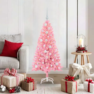 vidaXL - Kerstboom - Roze - 120 - cm - PVC