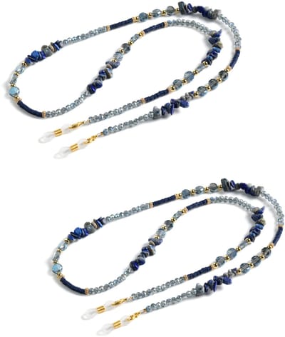 Brillenketting – Anti-verlies brillenkoord – 2-delige set – Verstelbaar kralenkoord – Decoratieve brillenketting – Geschikt voor brillen, mondkapjes en zonnebrillen
