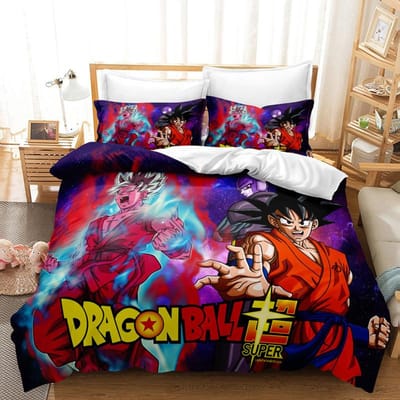Goku Super Saiyan Dekbedovertrek Kussensloop Japanse Anime Dragon Ball Beddengoedset 2/3 stuks 3D Prints voor Tieners Dekbedovertrek 100x135cm-2pcs