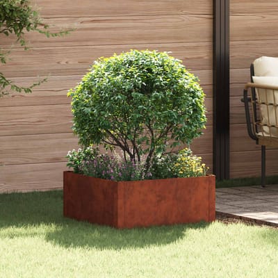 vidaXL - Gazonrand - 60 - x - 60 - x - 35 - cm - Staal - Roestig
