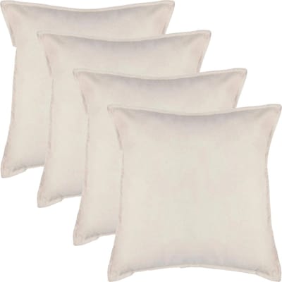 Atmosphera Bank/sierkussens huiskamer Sophia - 4x stuks - 52 x 52 cm - Ivoor wit - polyester - met rits