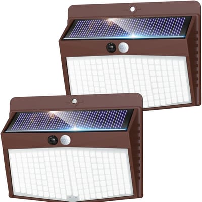 Set van 2 Solar Led Buitenlampen met Bewegingsmelder IP65 Krachtige Verlichting voor Tuin en Garage