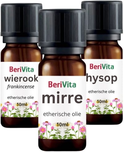 Bijbelse Etherische Olie Set - Wierookolie 10ml, Mirre Olie 10ml Pipetfles en Hysop Olie 10ml - Essentiële Olie Set
