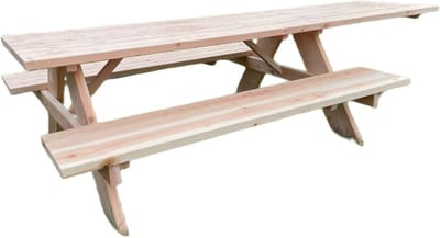 Rockwood® Rolstoel Picknicktafel Douglas 4.00m Exclusief afgeronde hoeken