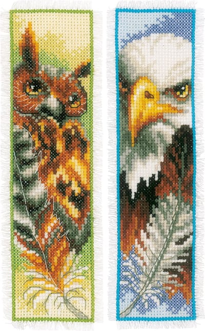 Vervaco - Bladwijzer kit - Roofdieren set van 2 - PN-0146205 - Borduren - Borduurpakket - Borduurpakket volwassenen - Borduurpakket kind