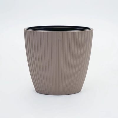 Vita bloempot Mika ovaal 60 taupe + voor binnen en buitenhuis + uv / vorstbestendig + binnenpot met handvaten