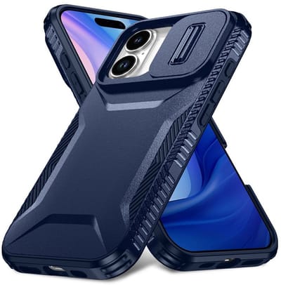Hoesje Geschikt voor Apple iPhone 17 | Back Cover met Camera Slider | Schokbestendige Case | Camera Cover | Stevig | Blauw