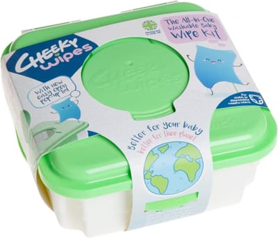Cheeky Wipes - Mucky Container - Groen - Voor Herbruikbare Babydoekjes - BPA-vrij - Makkelijk te sluiten - Tot wel 25 doekjes opbergen
