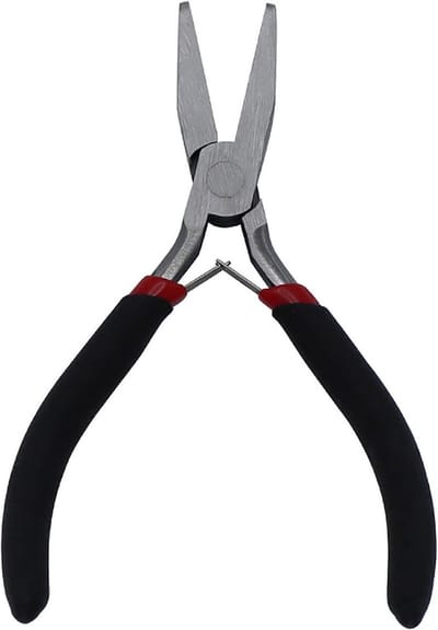 Platte neus tang - Sieraden tang - Precisie werk - Gekartelde kaken - 116 cm - Zwart
