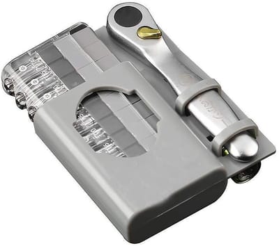 Zeynomax - Set van 12 Micro Ratelsleutel - Schroevendraaier Bit Set - Ergonomisch handvat - Zilver - Meubelinstallatie en Auto Reparatie - Werkzaam ..