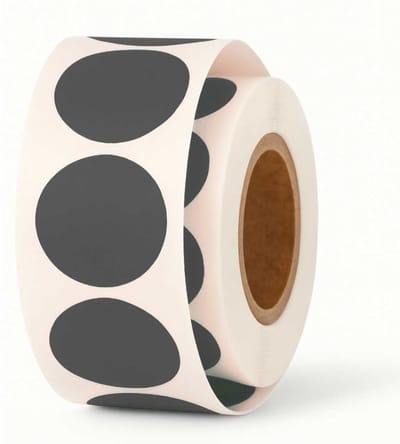 1000x Etiketten Rond Zwarte Stickers 25 mm op Rol - Label Blanco Stickers Gekleurd - Sluitzegel