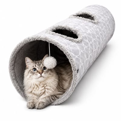BOTC Kattentunnel - Speeltunnel Voor Dieren - Tunnel Kat - Kattenhuis - Speeltunnel kat - Lichtgrijs