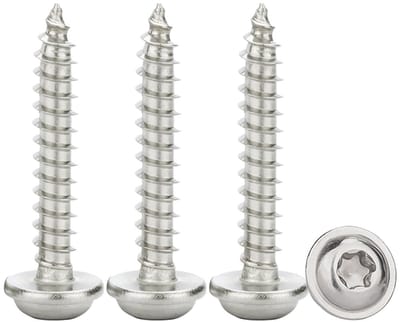 Platte schroeven M3x18mm, 50 stuks zelfborende schroeven met ring, roestvrij staal A2 voor houtbewerking