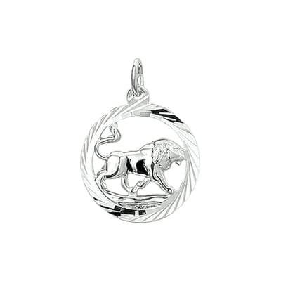 Glams hanger sterrenbeeld leeuw gediamanteerd - 16 mm - Zilver