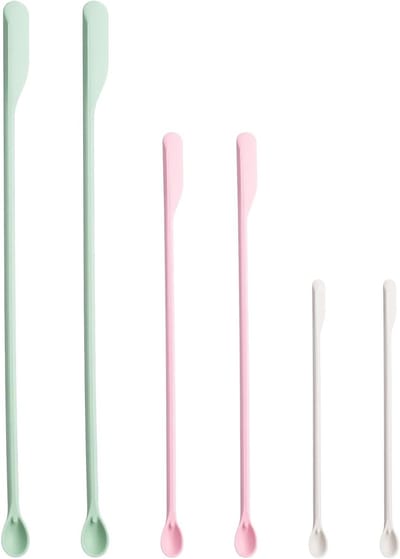 6 Pack Makeup Spatulas Mini Set - Herbruikbare Siliconen Schrapers in Diverse Maten voor Cosmetica, Lotion en Voedselflessen