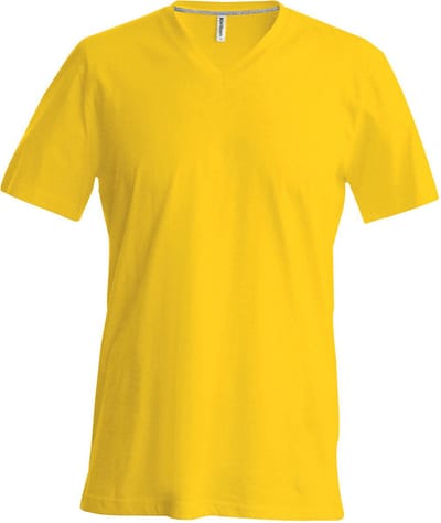 Kariban Heren Korte Mouw V Hals Slim Fit T-Shirt (Geel)