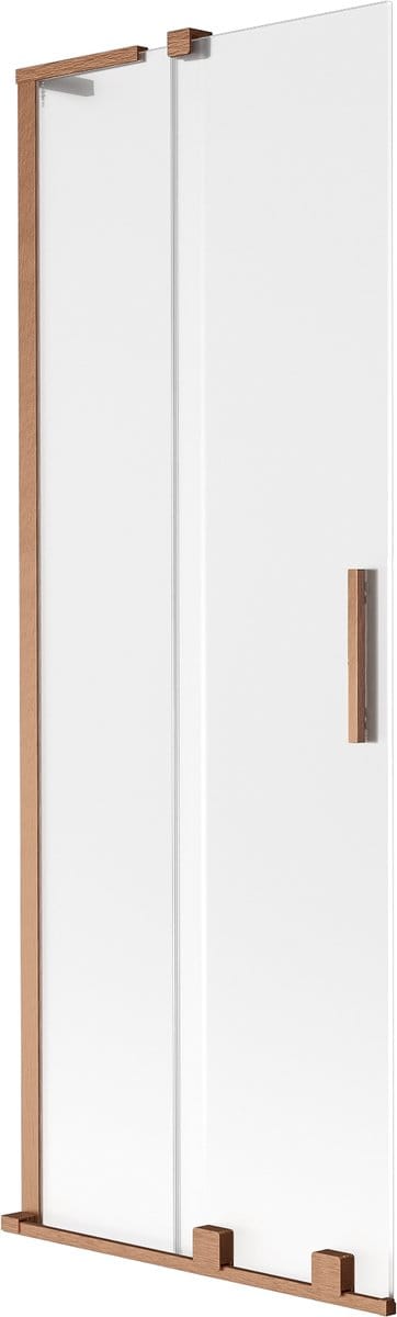 Mexen Velar L badwand douchewand 2-vleugelig schuifbaar 70 x 150 cm, matglas, geborsteld koper - 896-070-003-31-65
