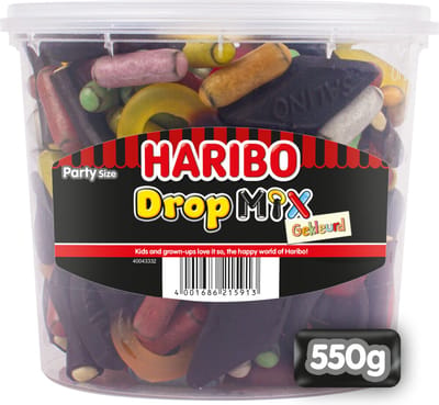 Haribo Dropmix Gekleurd Party - 6 x 550 gr - Voordeelverpakking