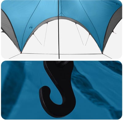 vidaXL - Partytent - met - dak - Blauw - 600 - x - 600 - x - 400 - cm - Polyester - en - Staal