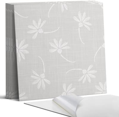 Coloray Wandpanelen Zelfklevend - Bloemenpatroon op de achtergrond Zelfklevende Wandpanelen - 50 cm x 50 cm - Grijs Wandpaneel PVC - 4 stuks - Bloemen en planten Wandpanelen Zelfklevend - Wandpanelen Keuken - Wandpaneel Badkamer