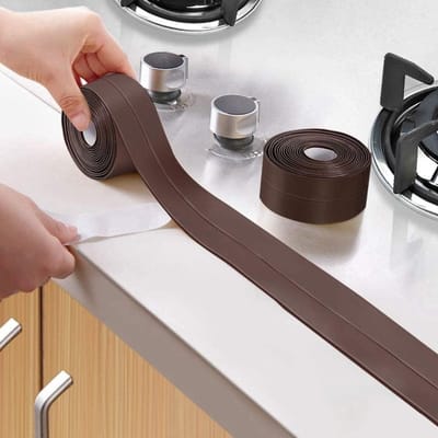 Duct Tape voor Badkamer en Keuken, Zelfklevende Strip voor Afvoer en Randafdichting (38mm*3.2M-Bruin)