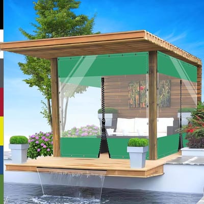 Transparant Zeil - Afdekzeil Waterdicht - Buiten Bescherming - Versterkt PVC Materiaal - 2m x 5m - Groen