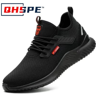Werksneakers Schoenen met stalen neus Veiligheidsschoenen voor heren Punctiebestendige werkschoenen Laarzen Mode Onverwoestbaar schoeisel Beveiliging 37 zwart