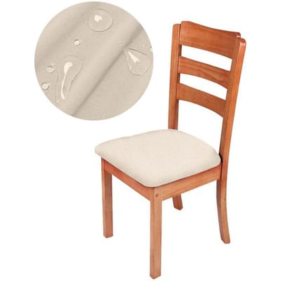 Housse de siège de chaise en tissu imperméable, housse de siège d'été fraîche et respirante, housse de chaise extensible bon marché pour la maison 1 Piece ivoire