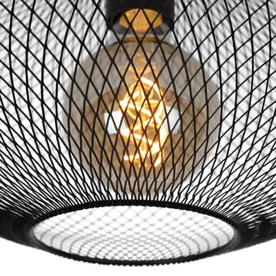 Lucide MESH - Plafonnière (Plafondlamp) - Ø 45 cm - 1xE27 - Zwart