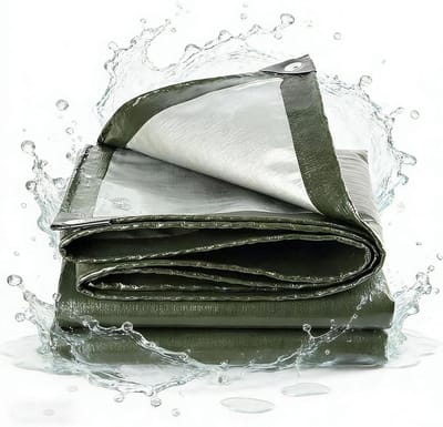 Dekzeil Waterdicht - Afdekzeil Beschermend - Buiten Beschermen - Scheurvast Polyethyleen - 110x110 cm - Leger Groen